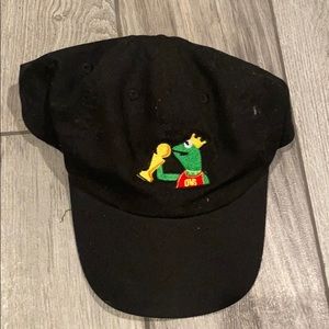 Kermit the Frog hat, LeBron James trophy